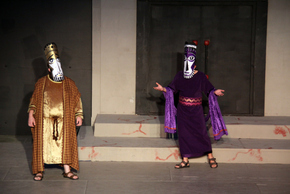 Gary Adkins and Mischa Hooker in Oedipus Rex