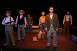 Aaron Lord, Greg Boulijon, Alex Richardson, Chris Zayner, Johathan Grafft, and Cody Johnson in Of Mice & Men