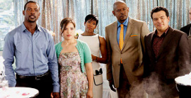 Lance Gross, America Ferrera, Regina King, Forest Whitaker, and Carlos Mencia in Our Family Wedding