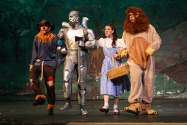 Shane Rumpza, Nate Curlott, Emily Briggs, and Ian Sodawasser in The Wizard of Oz