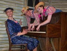 Edward Crowe and Jenny Stodd (right), with Vrenda V Lee in Smoke on the Mountain