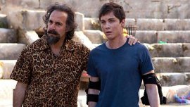 Stanley Tucci and Logan Lerman in Percy Jackson: Sea of Monsters
