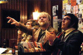 Philip Seymour Hoffman and Nick Frost in Pirate Radio