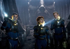 Logan Marshall-Green, Noopi Rapace, and Michael Fassbender in Prometheus