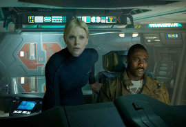 Charlize Theron and Idris Elba in Prometheus