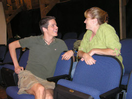 Bryan Tank and Angela Rathman in Rabbit Hole rehearsals
