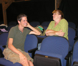 Bryan Tank and Angela Rathman in Rabbit Hole rehearsals