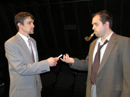 Jordan Smith and Joshua Kahn in Rehearsal for Murder