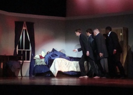 Bill Ingersoll, Adam Overberg, Bill Peiffer, and Andrew Cole in The Tragedy of Sarah Klein