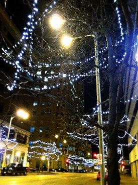 Second Street in dowtown Davenport. Photo by Bruce Walters.