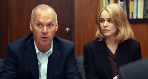 Michael Keaton and Rachel McAdams in Spotlight