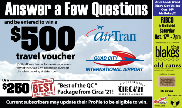 Win Air Tran tickets at River Cities' Reader's Sweet Sixteen Party