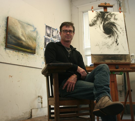 Drew Starenko in his downtown-Davenport studio.