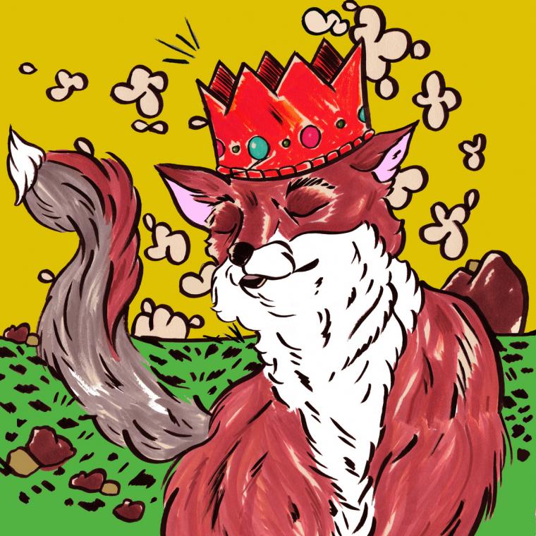 "How the Fox Stole the Golden Crown in Monkeyville," illustrated by Johhnie Clunie