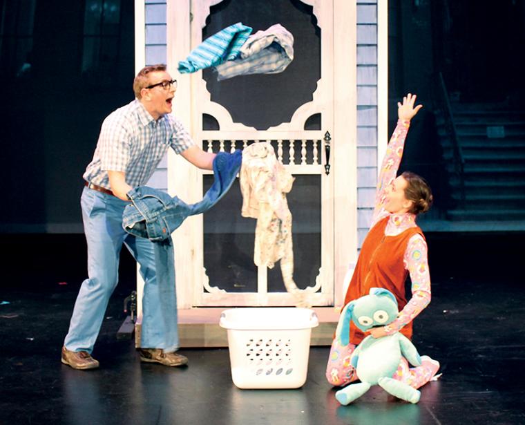 Michael Penick and Cydney Weitzel in "Knuffle Bunny: A Cautionary Musical"