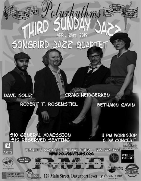 The Songbird Jazz Quartet at the Redstone Room -- April 21.