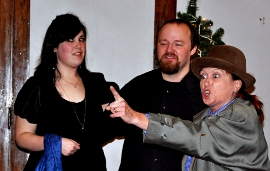 Kitty Israel, Jeb Makula, and Angela Rathman in Tartuffe