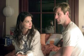 Katie Holmes and Aaron Eckhart in Thank You for Smoking