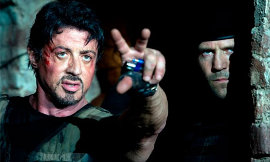 Sylvester Stallone and Jason Statham in The Expendables