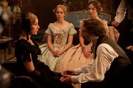 Kristin Scott Thomas, Felicity Jones, and Ralph Fiennes in The Invisible Woman