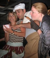 Jenny Winn, Christopher Thomas, and Sheri Hess in Into the Woods rehearsal