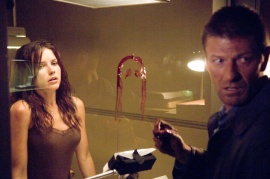 Sophia Bush and Sean Bean in The Hitcher