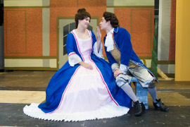 Leslie Kane and Joshua Pride in Figaro (photo by Daisy Hoang, Augustana Photo Bureau)