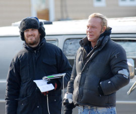 Darren Aronofsky and Mickey Rourke in The Wrestler