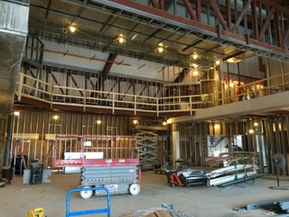 2016 construction of the Brunner Theatre Center, photo by Kent Barnds