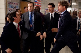 Zach Galifianakis, Jason Sudeikis, Dyan McDermott, and Will Ferrell in The Campaign