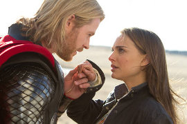 Chris Hemsworth and Natalie Portman in Thor