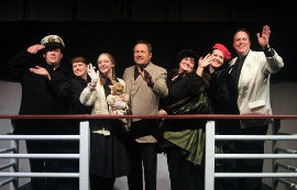 Byran Woods, Angela Rathman, Stephanie Moeller, Randy Pribyl, Mollie Schmelzer, Faith Hardacre, and Mike Kelly in Titanic Aftermath