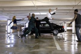 Jason Statham (airborne) in Transporter 3