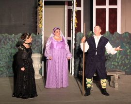 Cayte McClanathan, Mollie Schmelzner, and Michael Carron in Twelfth Night