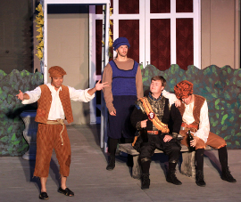 Calvin Vo, Joey Curtiss, Alex Brown, and Michael Callahan in Twelfth Night