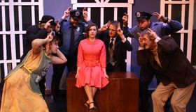 Valeree Pieper, John Weigandt, John Antonin Dieter, Callen Brown, Mark McGinn, David Miller, and Tom Naab in Urinetown