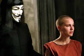 Hugo Weaving and Natalie Portman in V for Vendetta