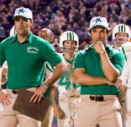 Matthew Mox and Matthew McConaughey in We Are Marshall