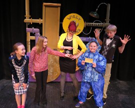 Lailey Haley, Ali Girsch, Sara Wegener, Payton Wilson, and Corey Delathower in Willy Wonka