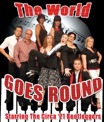 Rodney Swain, Brad Hauskins, Jennifer Diab, Andrea Moore, Sara Nicks, Bret Churchill, Jan Schmall, Marc Ciemiewicz, and Laura Hammes in The World Goes 'Round