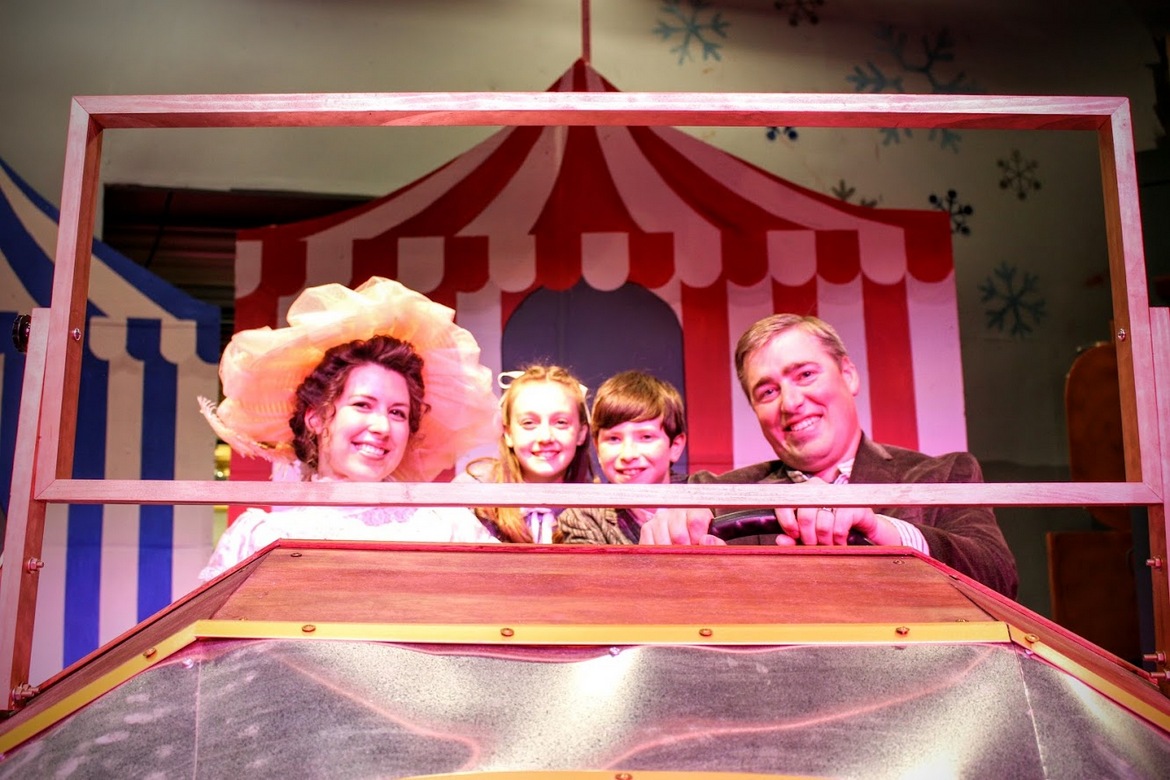 Joanna Mills, Molly Ahern, Gage McCalester, and Nathan Bates in Chitty Chitty Bang Bang