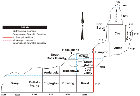 Rock Island County Illinois Map