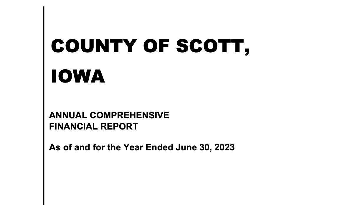 County of Scott, Iowa Annual Comprehensive Financial Report 2023