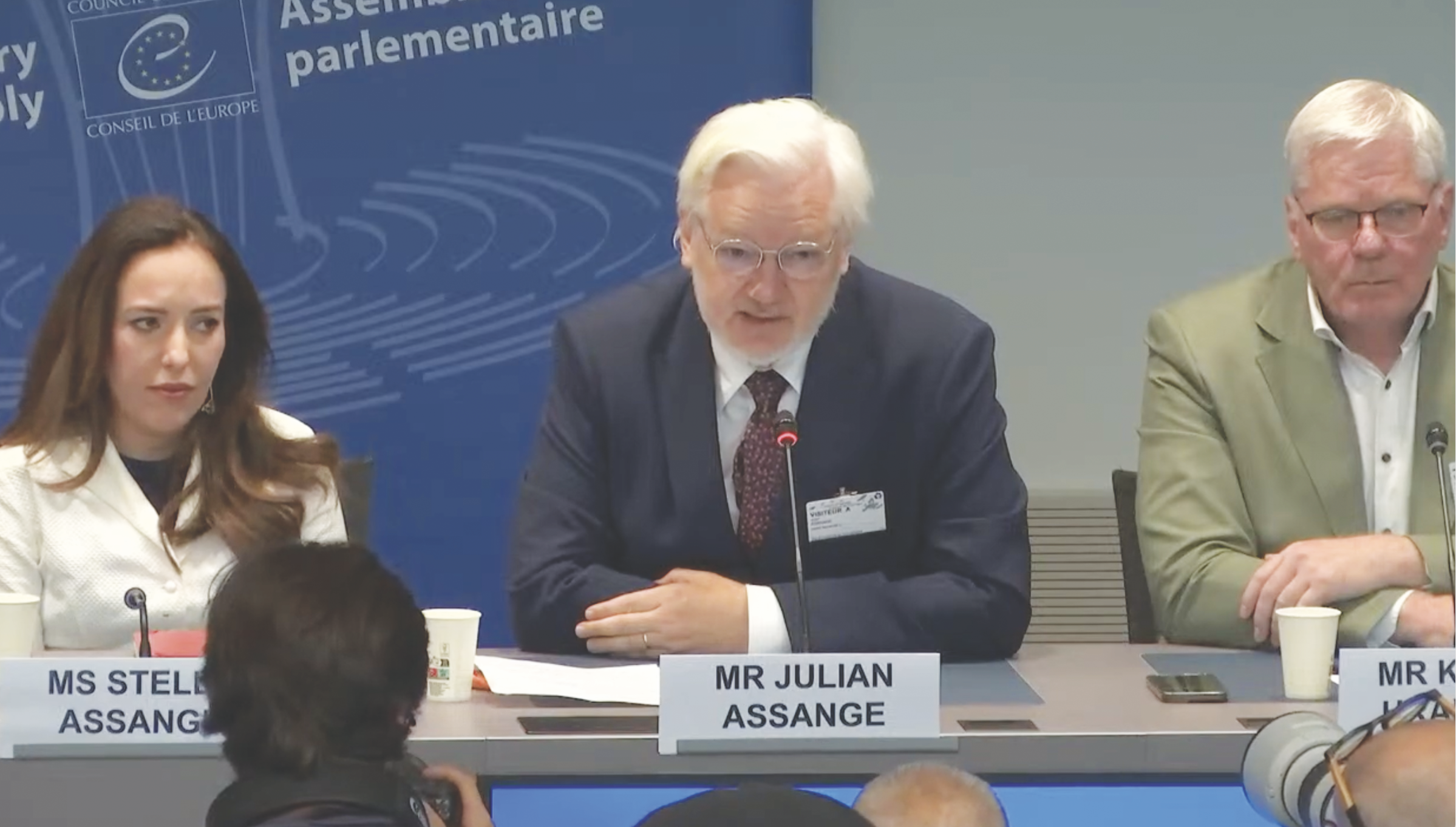 Julian and Stella Assange at PACE Oct 1.2024