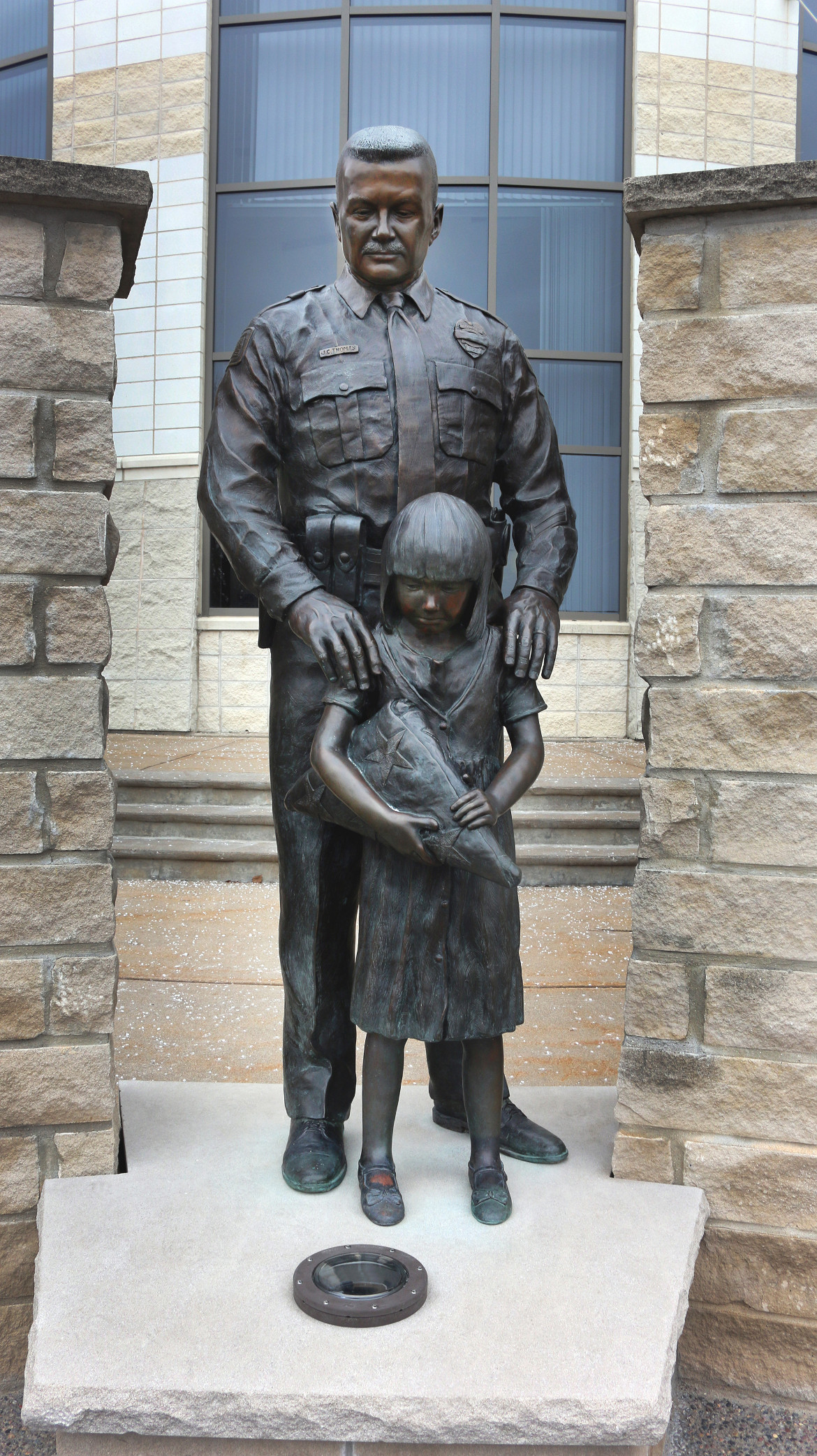 The statue at the Quad Cities Law Enforcement Officers Memorial. Photo by Bruce Walters.