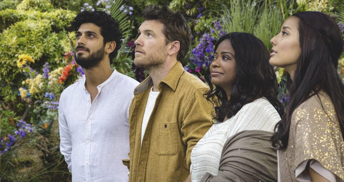 Avraham Aviv Alush, Sam Worthington, Octavia Spencer, and Sumire Matsubara in The Shack