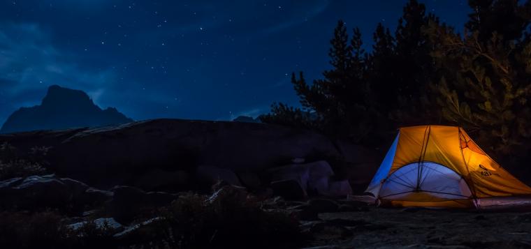 Blue, Third Place: Dale Fehr, Hampton. &#39;I took this photo at Thousand Island Lake in the Sierra Nevada Mountains near Mammoth Lake, California. I was camping there on a hiking trip. I wanted to try a photo by lighting up my tent. The moonlight made fo