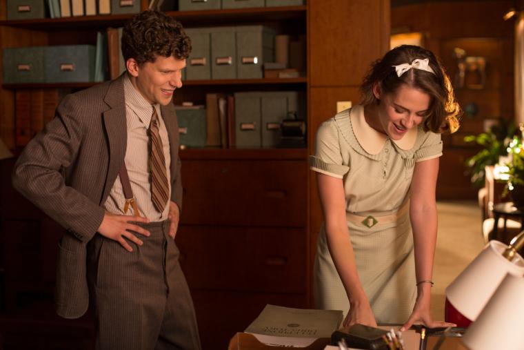 Jesse Eisenberg and Kristen Stewart in Cafe Society