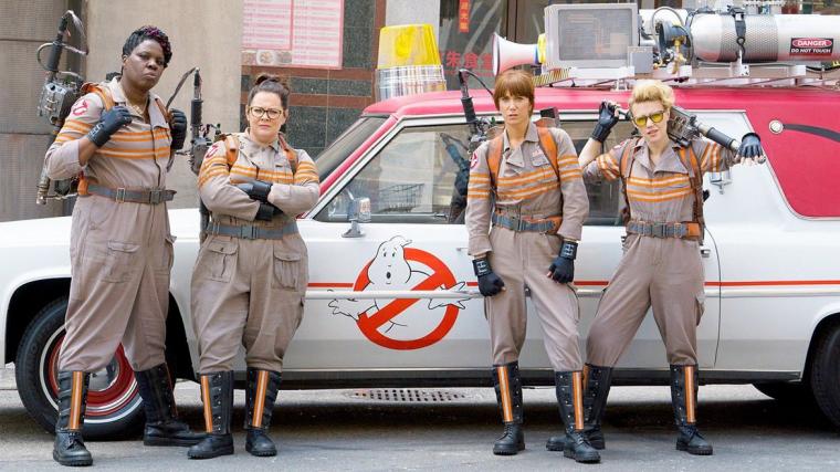 Leslie Jones, Melissa McCarthy, Kristen Wiig, and Kate McKinnon in Ghostbusters