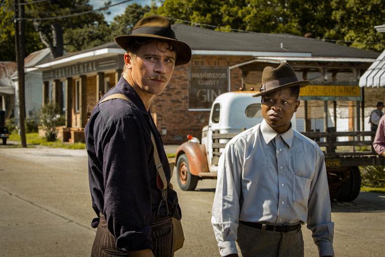 Garrett Hedlund and Jason Mitchell in Mudbound